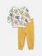 Crew Neck Printed Long Sleeve Boy Sweatshirt and Trousers 2-Pack Set